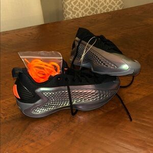 adidas Black and Silver Anthony Edwards athletic basketball shoes